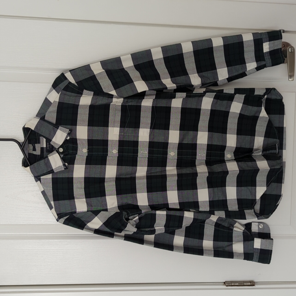 J. Crew Plaid Oxford Long Sleeve Button Down